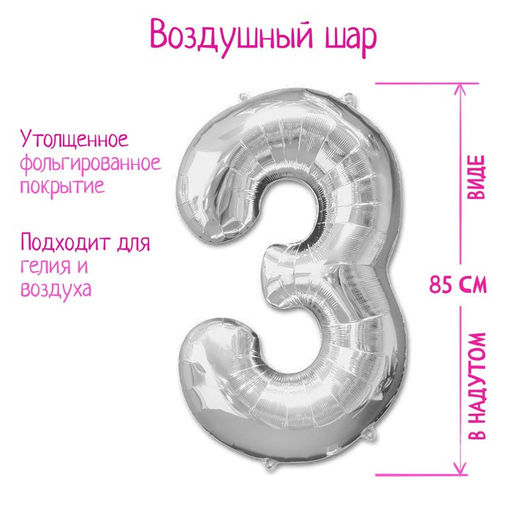 Воздушный шар фольгированный 40 Цифра 1 - Страна карнавалия фото 20