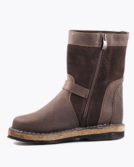 Монголки подростковые коричневые, войлочная подошва - Мирунт фото 15