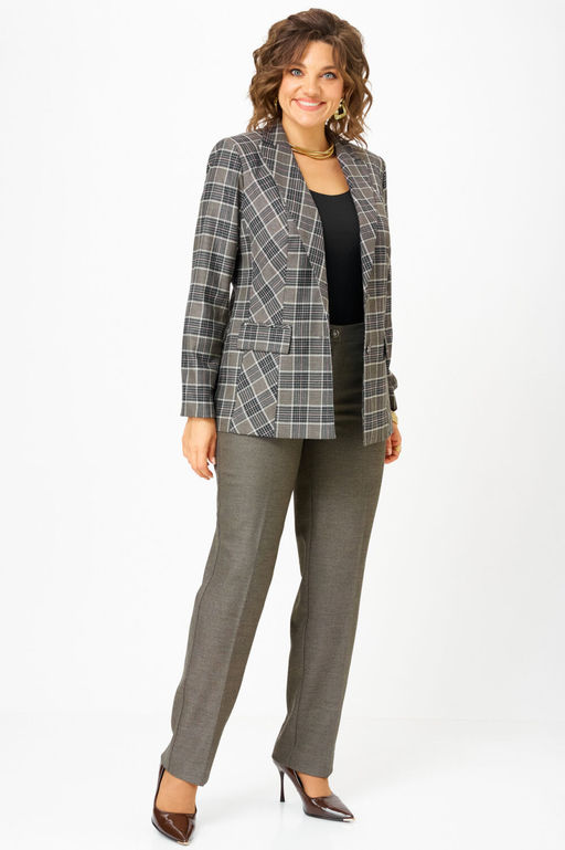 Костюм БелЭльСтиль 412/596 клетка + коричневый