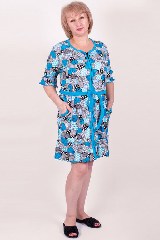 Арт. 169 Халат женский 46-52 (4 шт)/ 46-54 (5 шт) Цвет:ассорти - Калинка фото 2