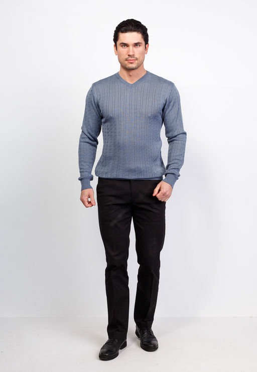 Джемпер мужской CASINO c124-косы Т (мокрый асфальт)  фото 5