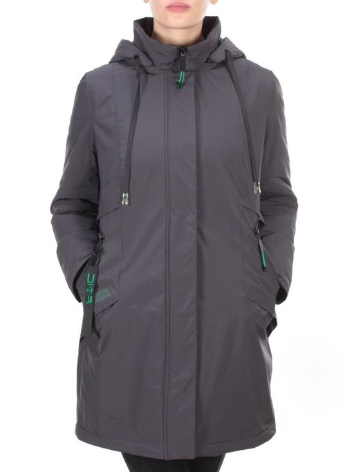 22-915 DARK GRAY Куртка демисезонная женская (100 гр. синтепон) PLOOEPLOO - Фабричный китай фото 2