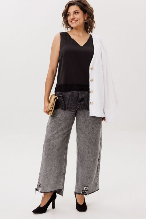 Блуза ANELLI 1664 черный лед