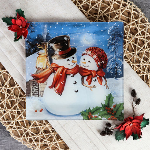 Цена за 1 шт. Блюдо квадратное 20х20 см / S3108 FF049 GREY /уп 6/48/ Новогоднее / цветная коробка - Галеонтрейд фото 2