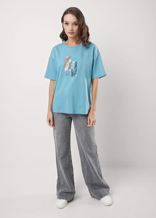 CLE Футболка жен. 256711кд_п голубой - Clever wear фото 3
