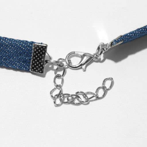 Чокер Джинс цветок малый, цвет синий, 36 см - Queen fair фото 2