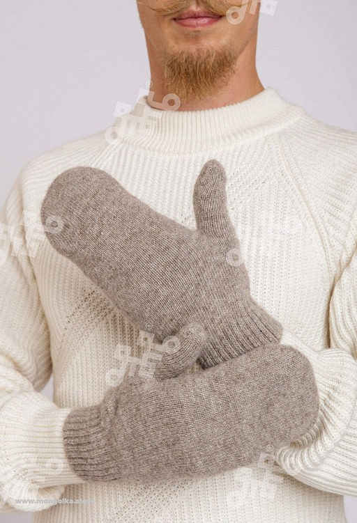 Варежки взрослые из 100% монгольской шерсти - Тод оймс ххк фото 6