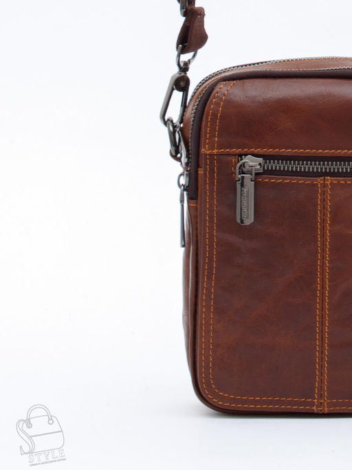 Сумка мужская кожаная 8611S brown Fuzhiniao