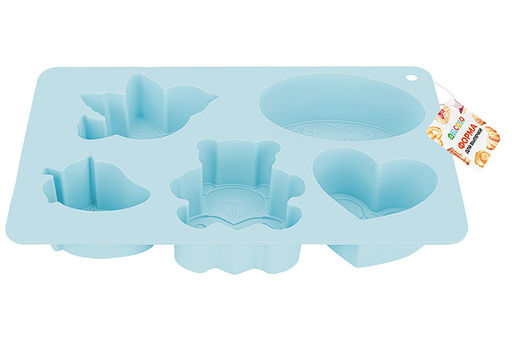 Форма для выпечки 5 ячеек 26*17*4 см голубая - Elan gallery фото 9