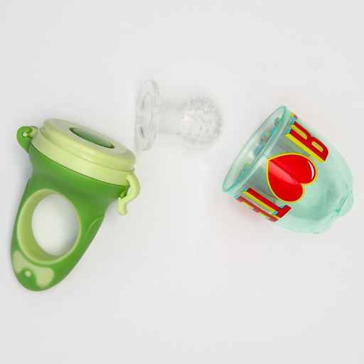 Ниблер для прикорма, от 5 мес., с силиконовой сеточкой, размер М «Еда, я люблю тебя»