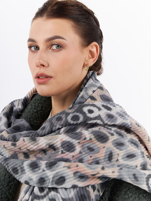 Большой, мягкий, тонкий и очень нежный двусторонний палантин с рисунком - Tantino фото 4