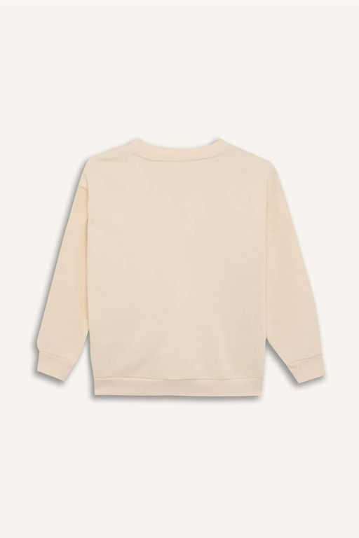 Толстовка оверсайз с широким вырезом и принтом для мальчиков - Defacto фото 9