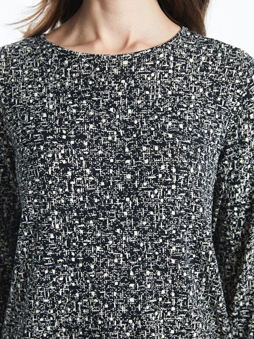 Bisiklet Yaka Desenli Kad?n Bluz