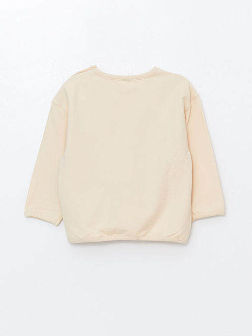 Bisiklet Yaka Nak??l? Erkek Bebek Sweatshirt ve E?ofman Alt 2li Tak?m