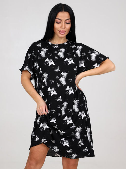 38 ТУНИКА ЖЕНСКАЯ (Бабочки на чёрном) - А-дина фото 2