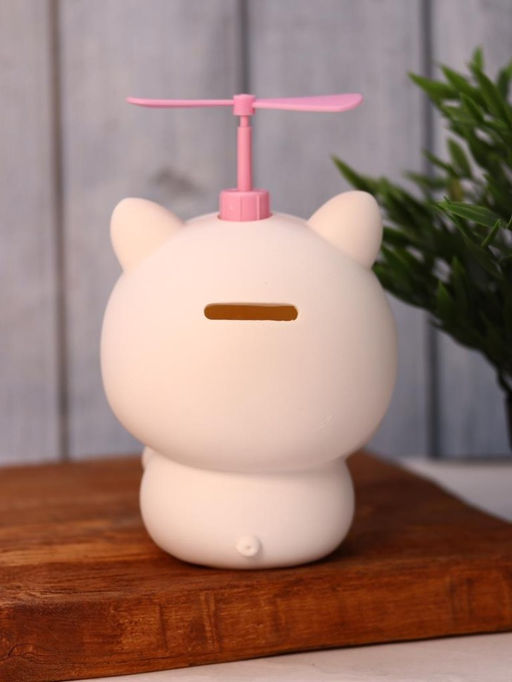 Kопилка - ночник Baby pig fan, white (13,5 см), пластик