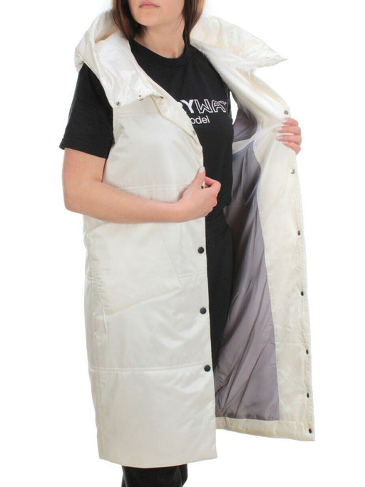 M006 MILK Жилет женский демисезонный (100 гр. синтепон) - Фабричный китай фото 6