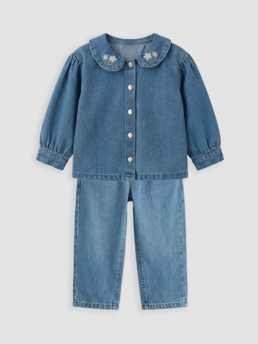 Nak??l? K?z Bebek Jean G?mlek ve Jean Pantolon