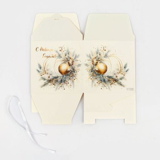 Цена за 10 шт. Коробка складная, подарочная новогодняя «Игрушка» 14×14×14 см