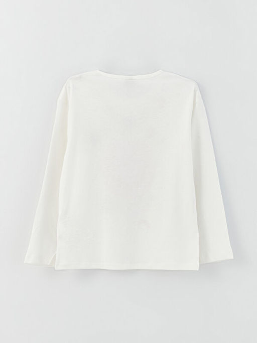 Bisiklet Yaka Bask?l? Uzun Kollu K?z ?ocuk Ti??rt - Waikiki фото 2