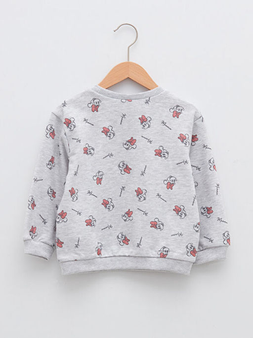 Bisiklet Yaka Uzun Kollu Minnie Mouse Bask?l? K?z Bebek Sweatshirt - Waikiki фото 2