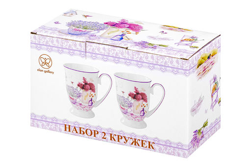 Набор 2 кружек 300 мл 11*8*11 см Лаванда на ножке, NEW BONE CHINA - Elan gallery фото 7
