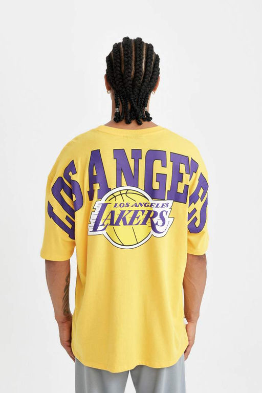 DeFactoFit Футболка оверсайз с круглым вырезом и короткими рукавами NBA Los Angeles Lakers  фото 7