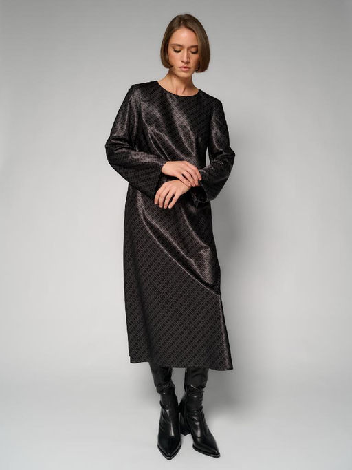 Платье женское 12411-35144 grey-black - Eleganzza фото 4