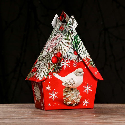 Подарочная коробка Зимний , Скворечник БОЛЬШОЙ, 17 x 9x 21,3 см - Simaland фото 2