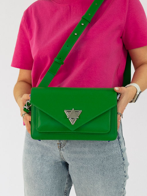 LACCOMA сумка TH858-зеленый натуральная кожа полиэстр