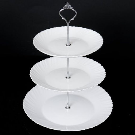 Ваза для фруктов 3-х ярусная белая / DPG-3/LHP75/85/105 (White) /уп12/ - ГалеонТрейд фото 2