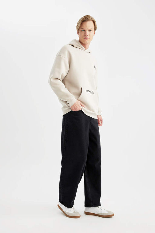 Широкие мешковатые джинсовые брюки с широким узором, нормальной талией и широкими штанинами - Defacto фото 2