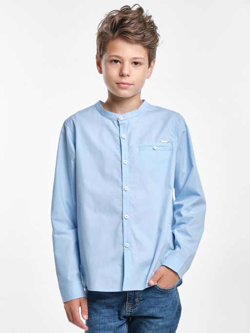 Рубашка голубая для школы 22-1594 голубой - Mini maxi фото 2