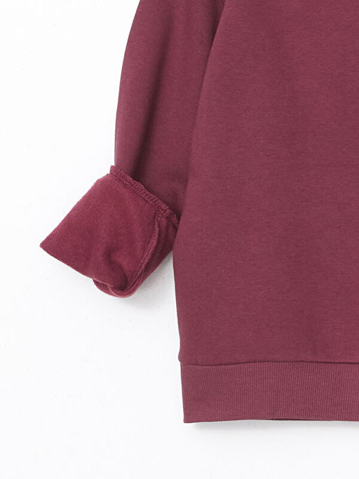 Bisiklet Yaka K?z ?ocuk Kal?n Sweatshirt