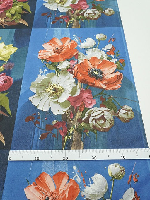 Рогожка Цветочное искушение, ш.1.5м, хлопок-100%, 165гр/м.кв, раппорт 63см - Купава фото 4