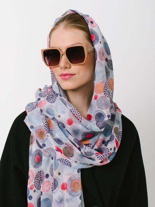 Большой мягкий очень нежный двусторонний палантин в стиле арт-деко - Tantino фото 10