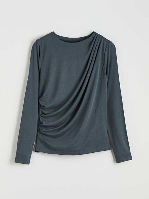 Bisiklet Yaka B?zg?l? Bluz