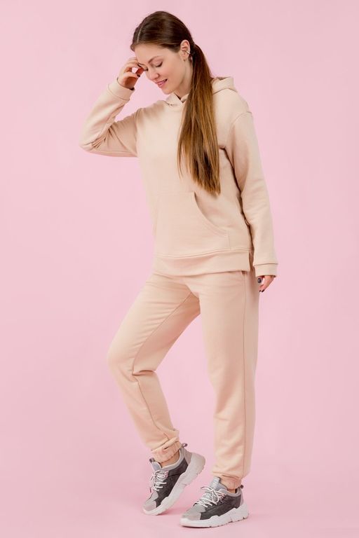 Брюки трикотажные хлопковые бежевые - Odis фото 4