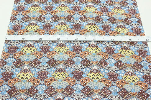 Ситец Восточные сказки цв.коричневый/желтый/голубой, ш.0.8м, хлопок-100%, 90гр/м.кв - Купава фото 5