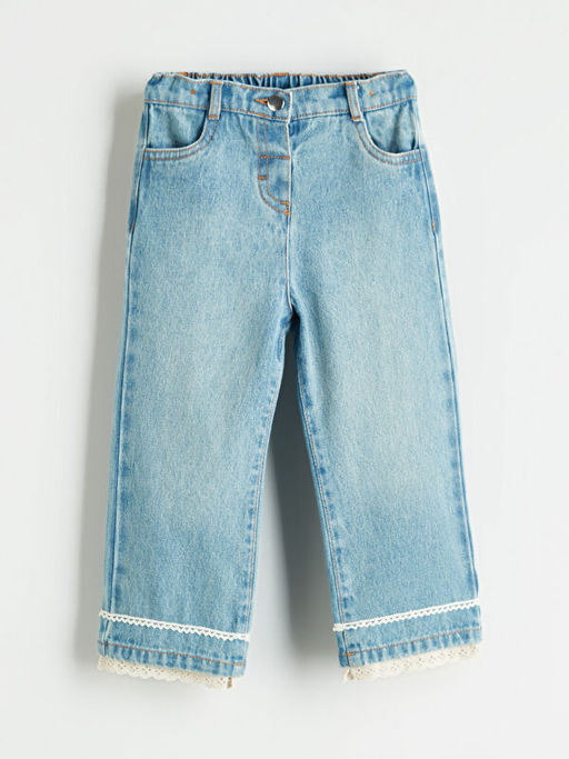 Beli Ayarlanabilir Lastikli K?z ?ocuk Jean Pantolon