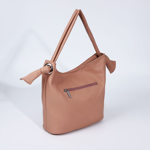 Сумка - мешок женская на молнии, 33×33 см, розовая