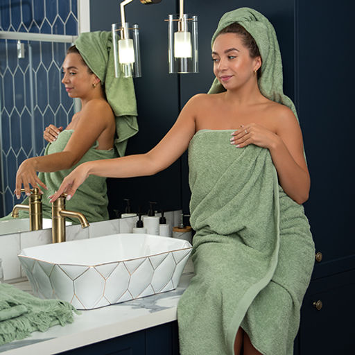 Набор махровых полотенец GINZA 2 шт. (50х90 - 1 шт., 70х140 - 1шт.), 100% хлопок, 450 гр./кв.м., Кэмел - Традиция фото 83