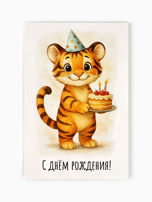 Цена за 10 шт. Открытка «С днём рождения», 12 х 18 см