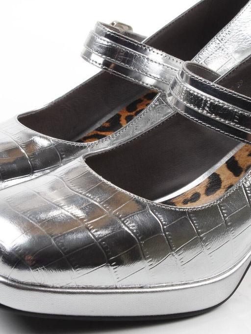 06-A126A-749C GREY/SILVER Туфли женские (натуральная кожа)