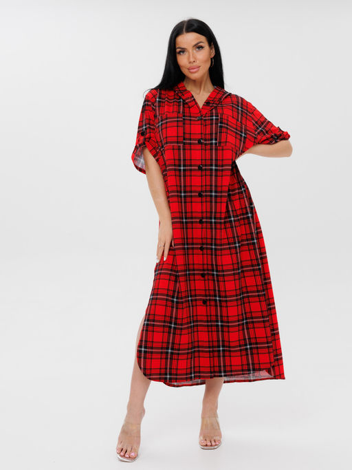 5116 ПЛАТЬЕ (Красная клетка) - А-дина фото 2