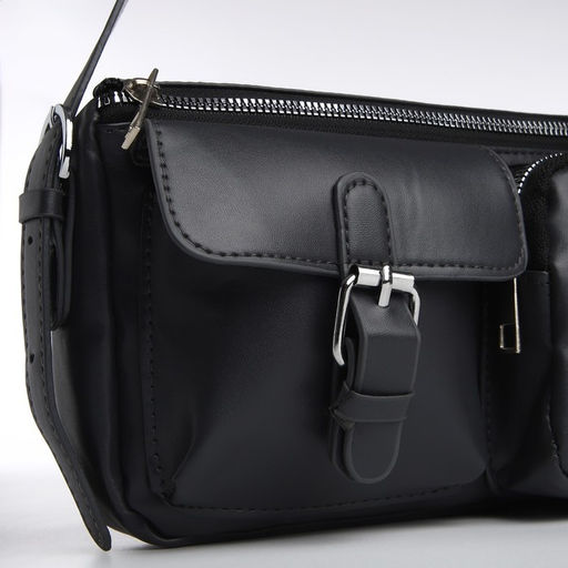 Сумка женская с карманами кожзам, графит