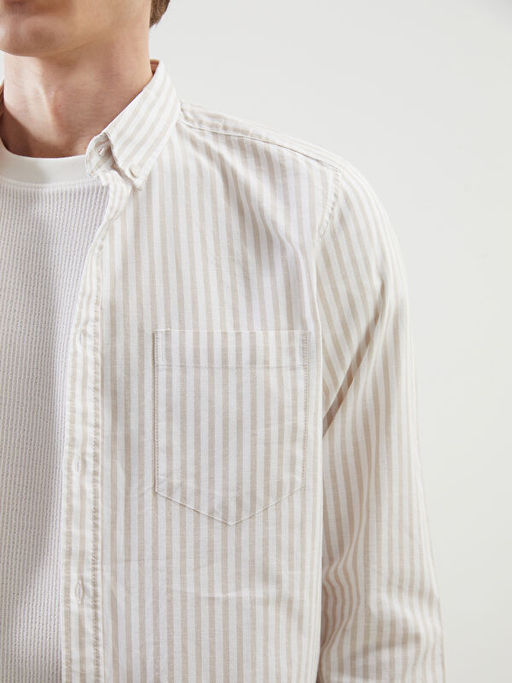 Regular Fit Uzun Kollu ?izgili Erkek G?mlek