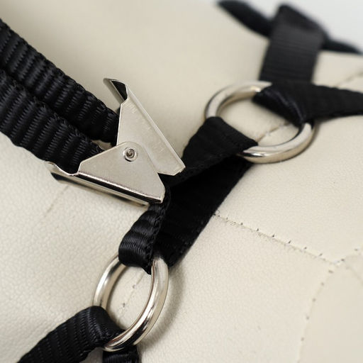 Комплект с мягкой шлейкой и бантиком Перья, размер M, поводок 120 x 1,5 см, ОГ 28-46 см - Пижон фото 8