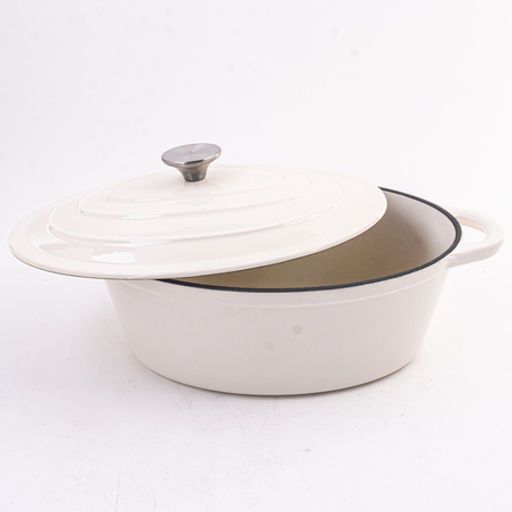 40640 Кастрюля чугун 3,5 л эмаль/покрытие белая MB (х2) - Mayer&boch фото 2