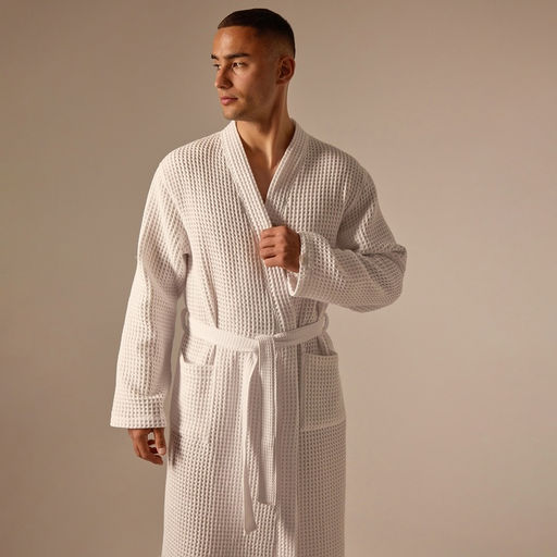 Халат вафельный мужской SL HOME: Boho «Блан де Блан», размер XL, хлопок 100%, белый